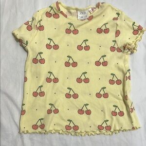 Zara Kids (2-3yrs) Yellow Tee with Cherry Design